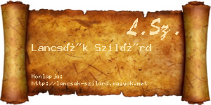 Lancsák Szilárd névjegykártya